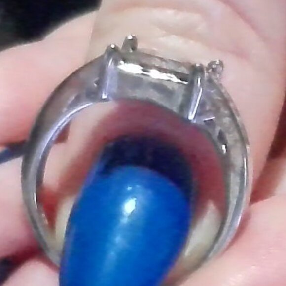 White Gold Plated Ring w/Ruby CZs - Picture 5 of 5